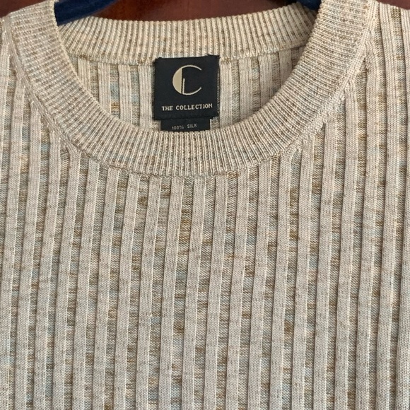 C Collection 100% Silk Men’s Sweater Size L. Armpit to armpit 25” - Picture 1 of 12
